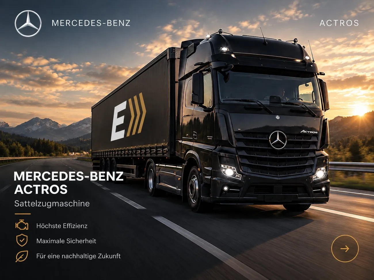 Mercedes-Benz Actros im Einsatz, KI-generiertes Bild